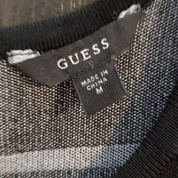 Guess Stripped Blk/White Bandage Zipper Dress - Picture 6 of 6